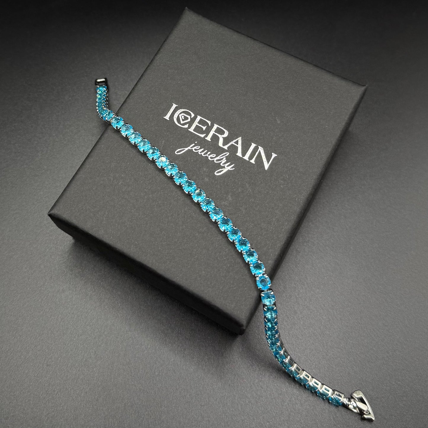 ICED OUT 4MM "SKYBLUE TENNIS" ARMBAND - ICERAIN JEWELRY