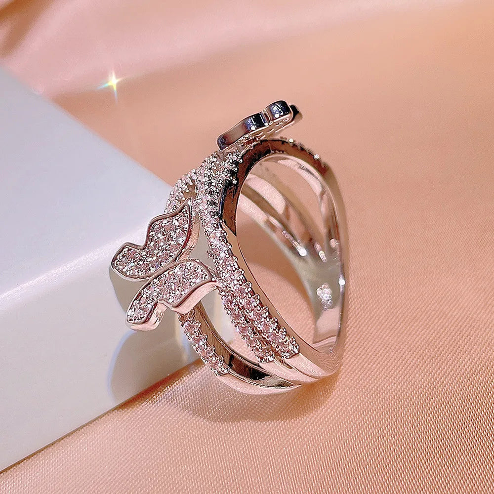 ICED OUT "DOUBLE BUTTERFLY" RING - ICERAIN JEWELRY