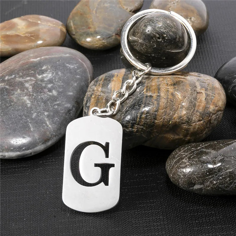 PERSONALISIERTER EDELSTAHL ANFANGSBUCHSTABE "WALLERO" SCHLÜSSELANHÄNGER - ICERAIN JEWELRY