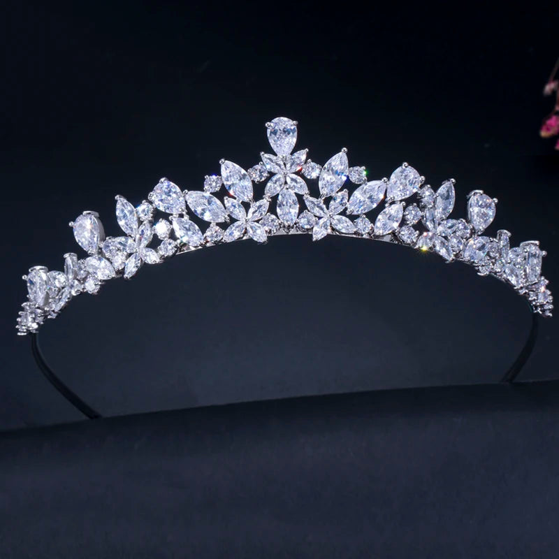 ICED OUT "FLORAL RADIANCE" DIADEM/TIARA - ICERAIN JEWELRY