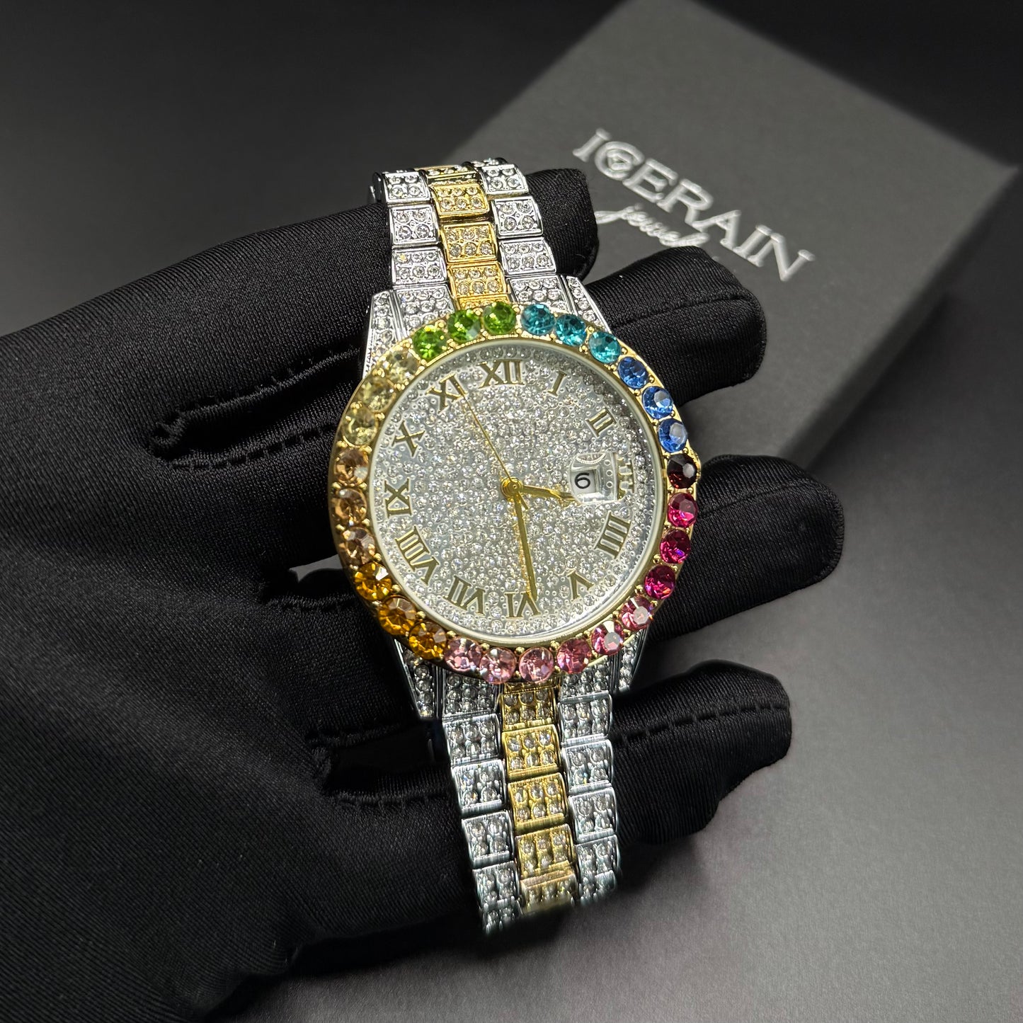 SALE | ICED OUT "SILVER/GOLD PITACOLLI" UHR - ICERAIN JEWELRY