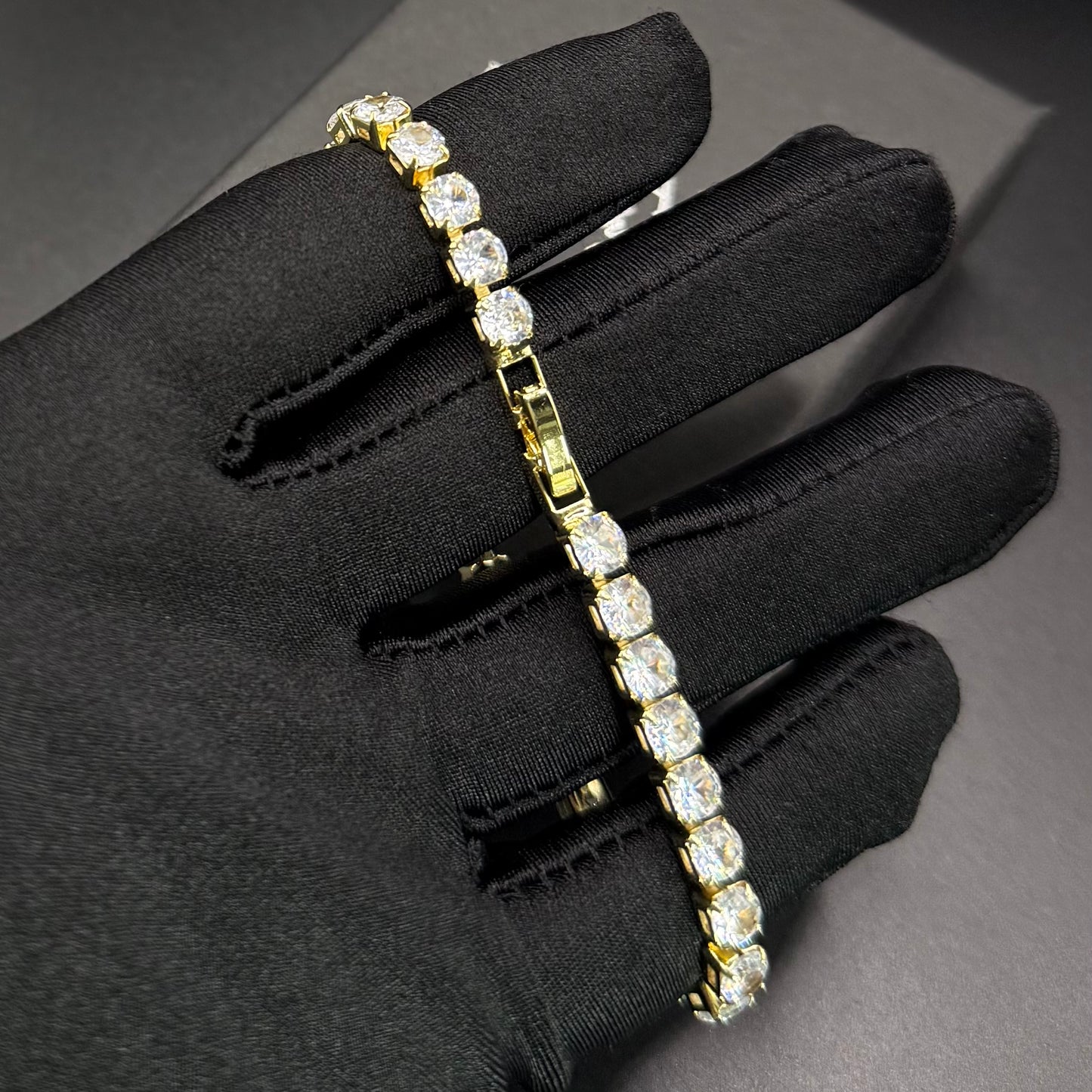 ICED OUT "GOLD TENNIS" ARMBAND - ICERAIN JEWELRY