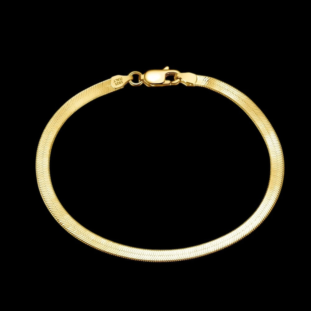 925S SILVER 18K GOLD "HERRINGBONE" ARMBAND - ICERAIN JEWELRY