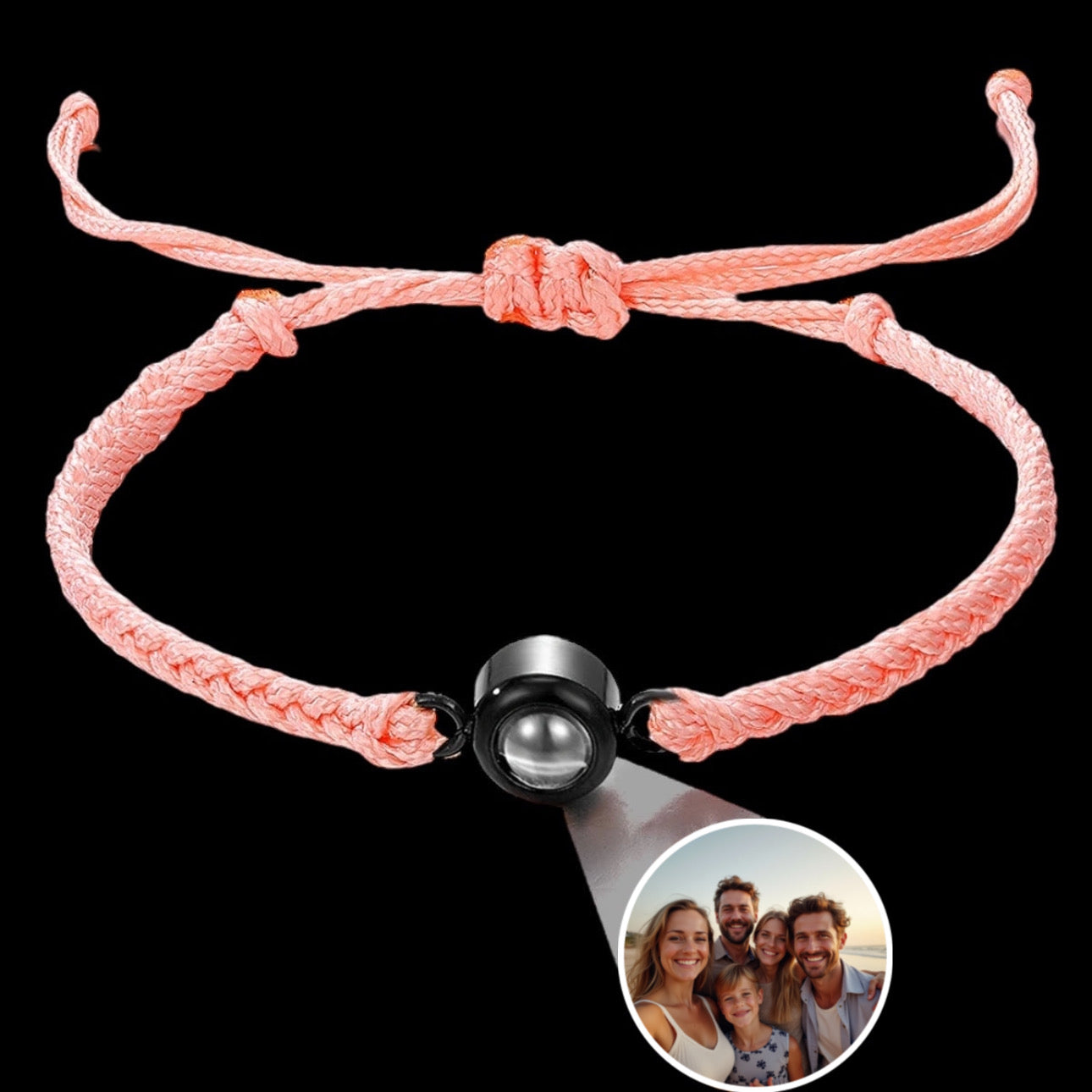 STOFF/EDELSTAHL ARMBAND MIT PERSONALISIERTEM FOTO - ICERAIN JEWELRY