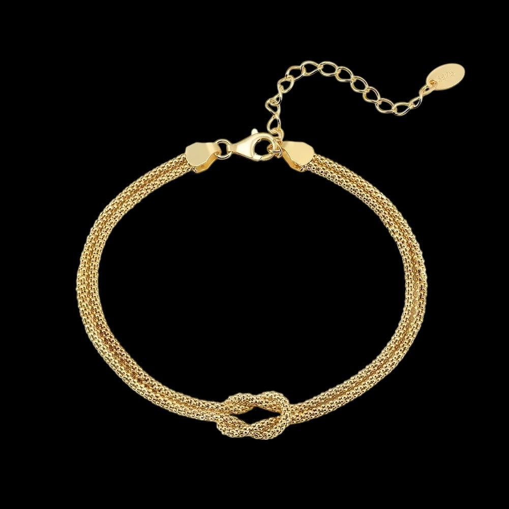 925S SILVER 14K GOLD 1,5MM "KNOT" ARMBAND