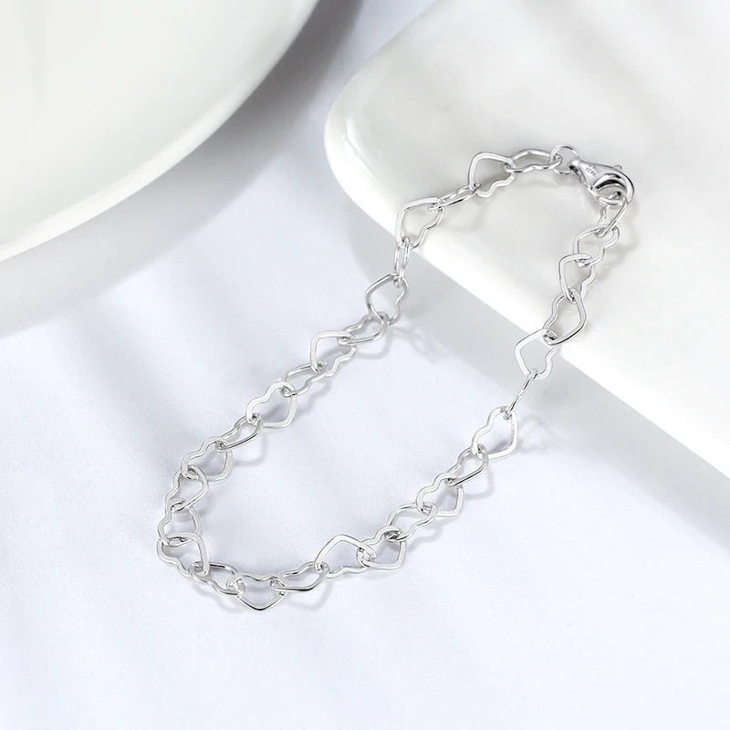 925S SILVER 5MM "HEART" ARMBAND - ICERAIN JEWELRY