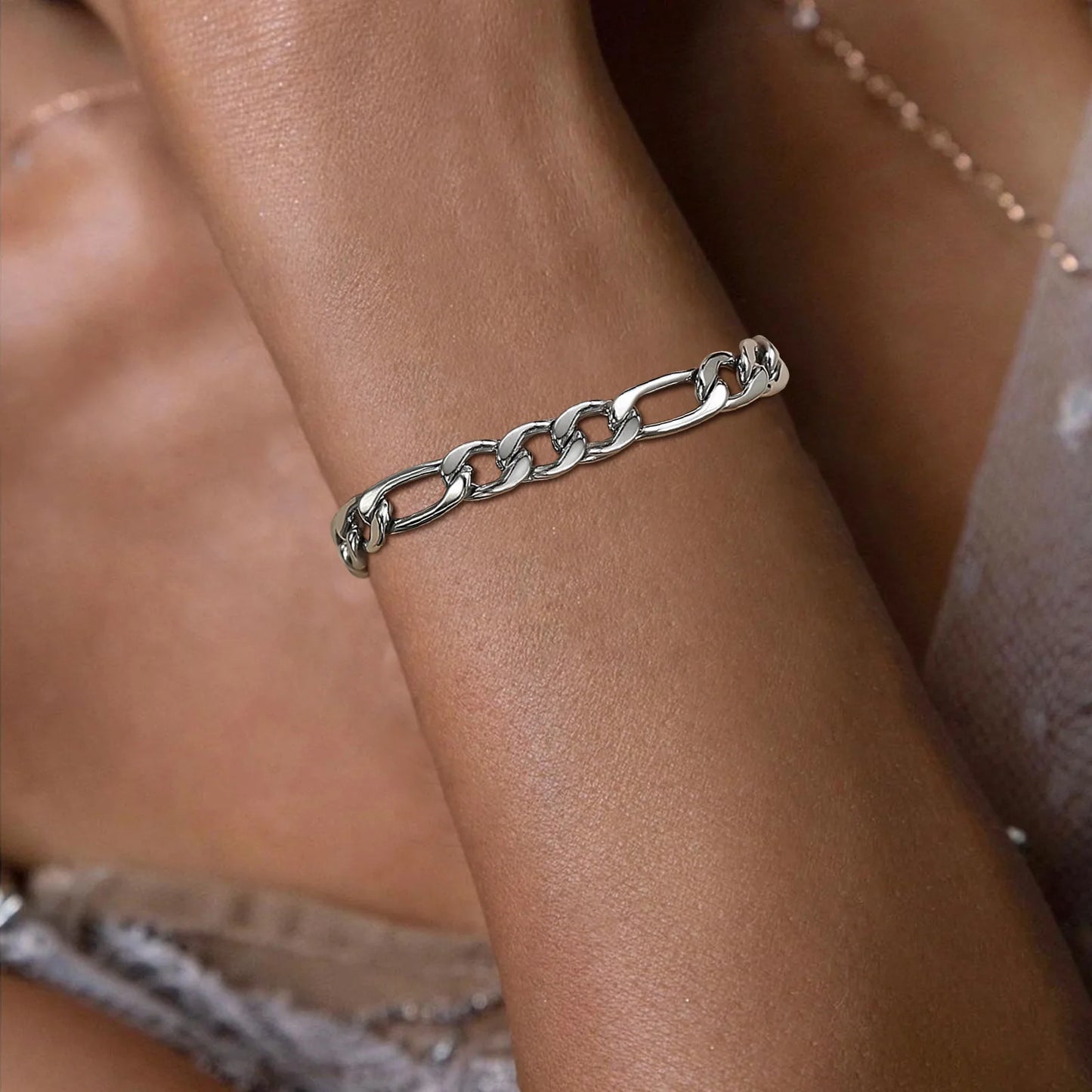 EDELSTAHL 7MM "FIGARO" ARMBAND - ICERAIN JEWELRY