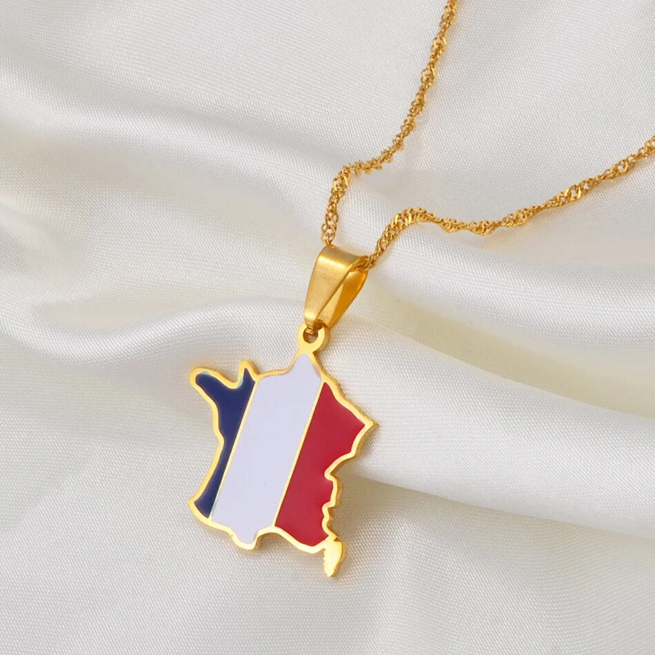 EDELSTAHL "FRANCE" LÄNDERKETTE - ICERAIN JEWELRY