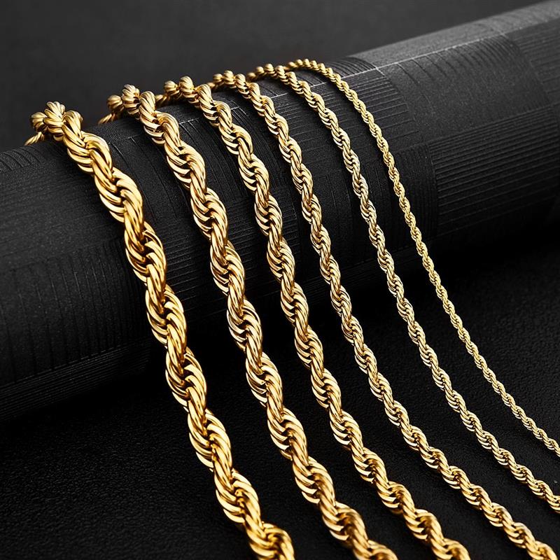 SALE | EDELSTAHL 4MM 50CM "GOLD ROPE" KETTE - ICERAIN JEWELRY