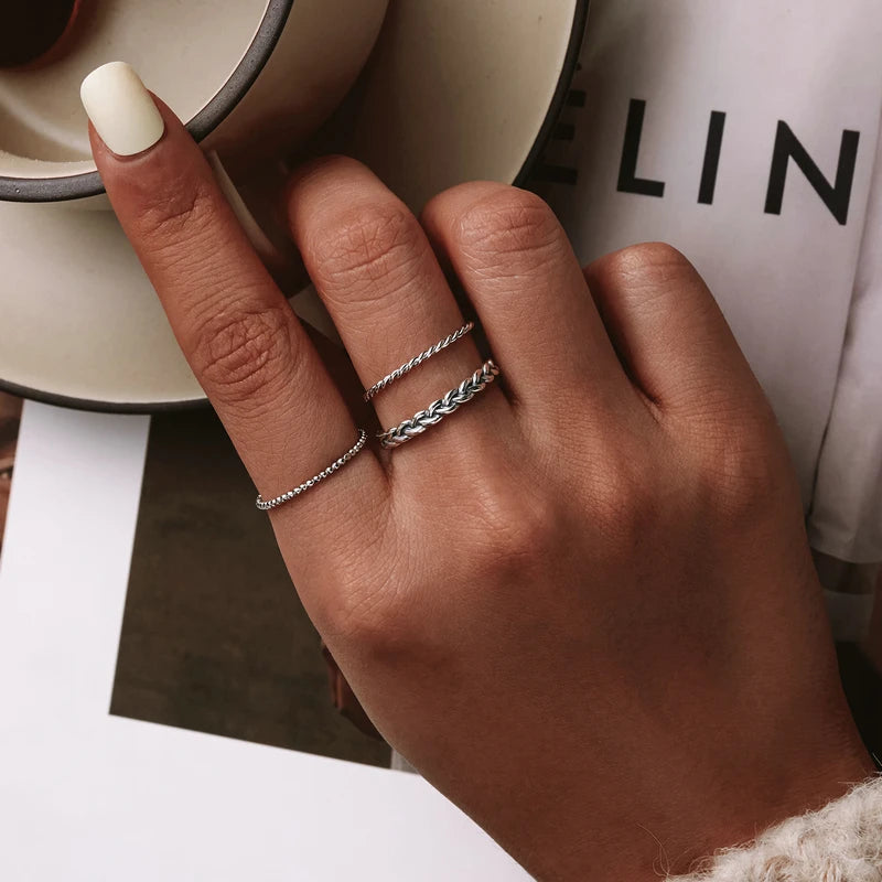925S SILVER "ROPE" RING - ICERAIN JEWELRY