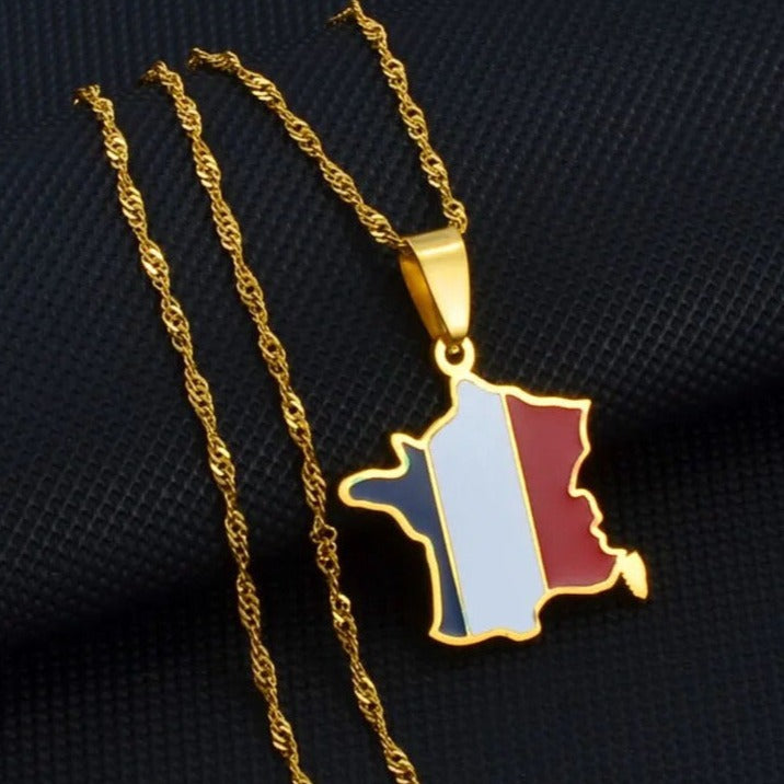 EDELSTAHL "FRANCE" LÄNDERKETTE - ICERAIN JEWELRY