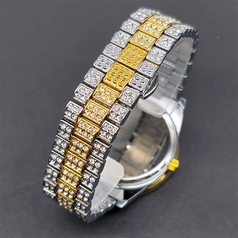 SALE | ICED OUT "SILVER/GOLD PITACOLLI" UHR - ICERAIN JEWELRY