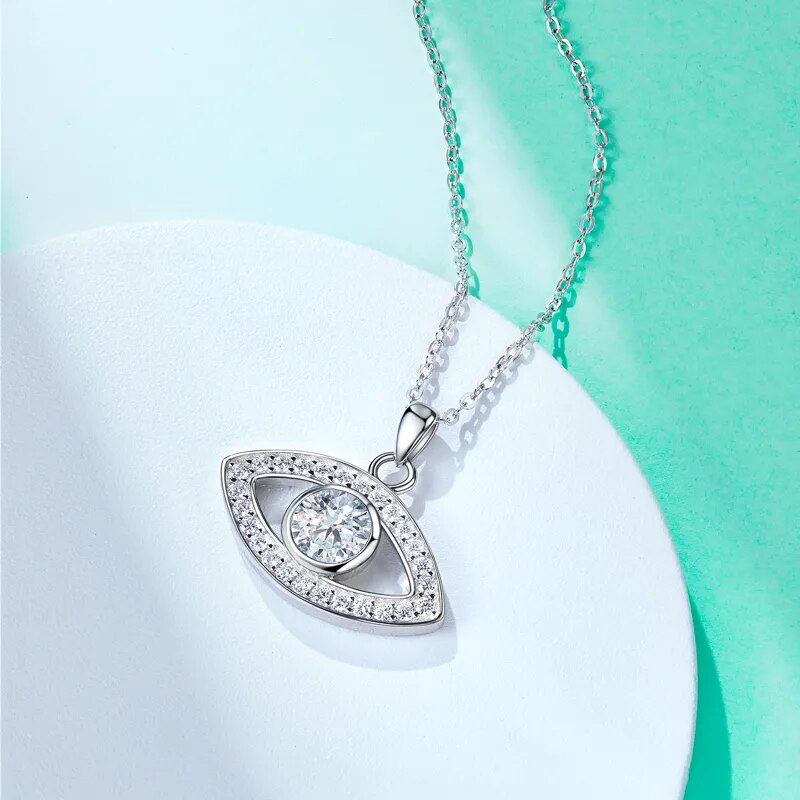 ICED OUT MOISSANITE "EYE" WEISSGOLD 925S SILVER KETTE - ICERAIN JEWELRY
