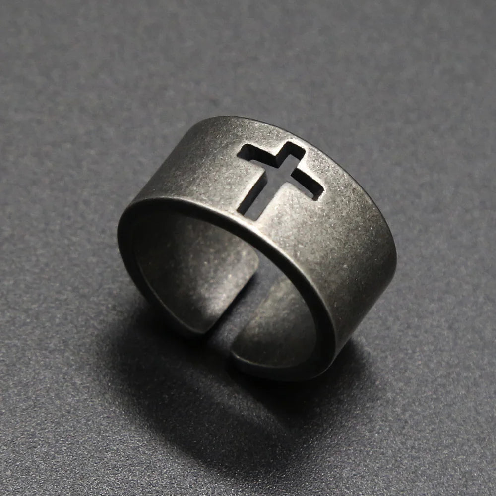 EDELSTAHL "CROSS V5" RING - ICERAIN JEWELRY