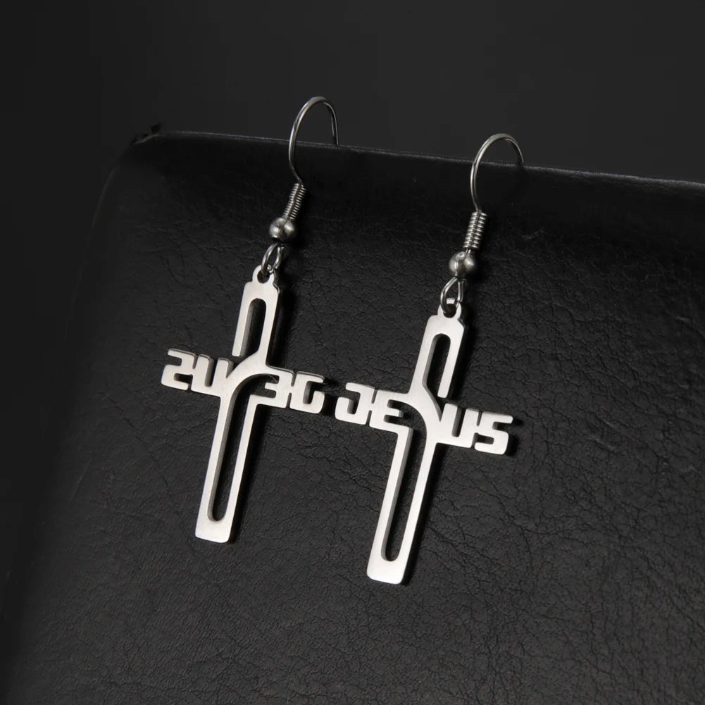 EDELSTAHL "JESUS" OHRRINGE - ICERAIN JEWELRY