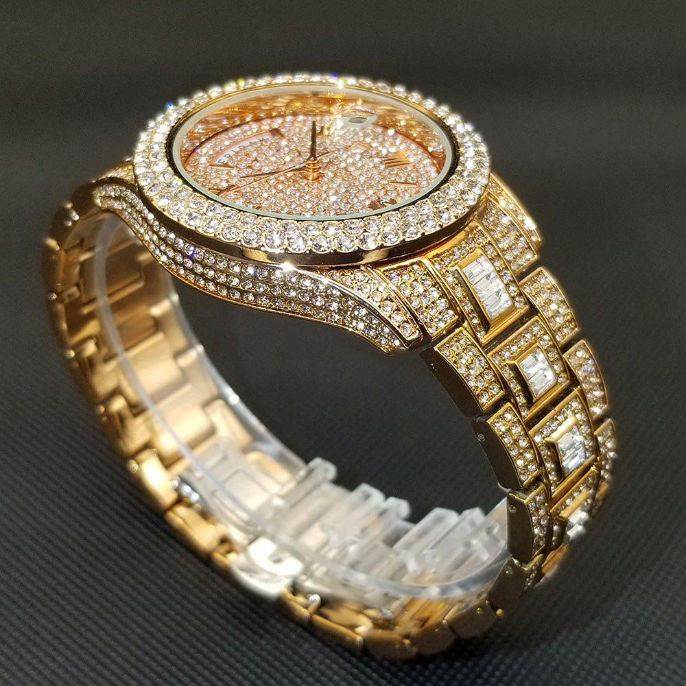 SALE | ICED OUT "ROSEGOLD PARAMONE" UHR - ICERAIN JEWELRY