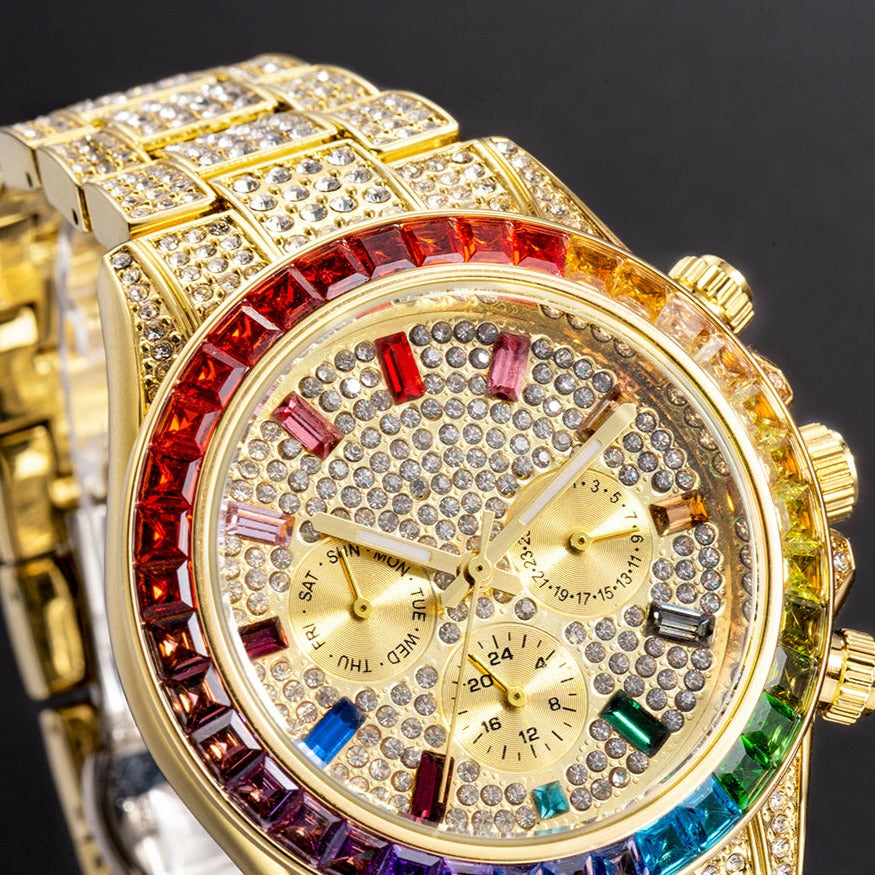 SALE | ICED OUT "GOLD SOLLINI" UHR - ICERAIN JEWELRY