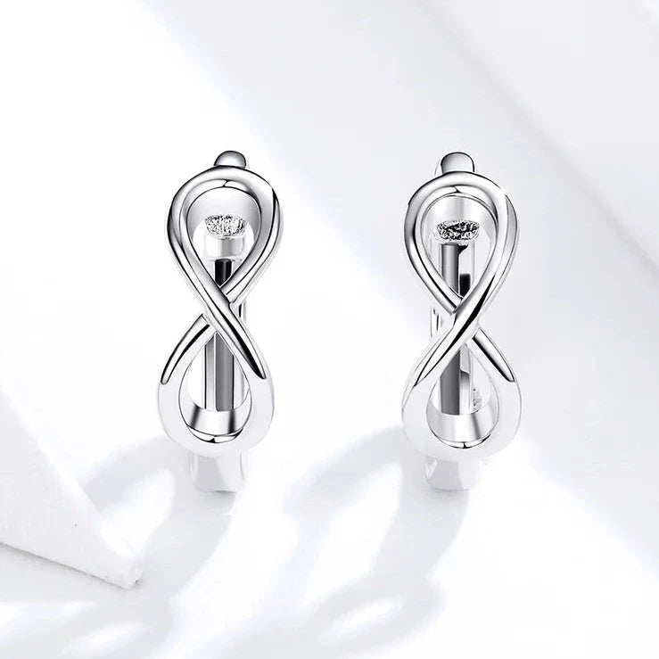 925S SILVER "INFINITY" OHRRINGE - ICERAIN JEWELRY