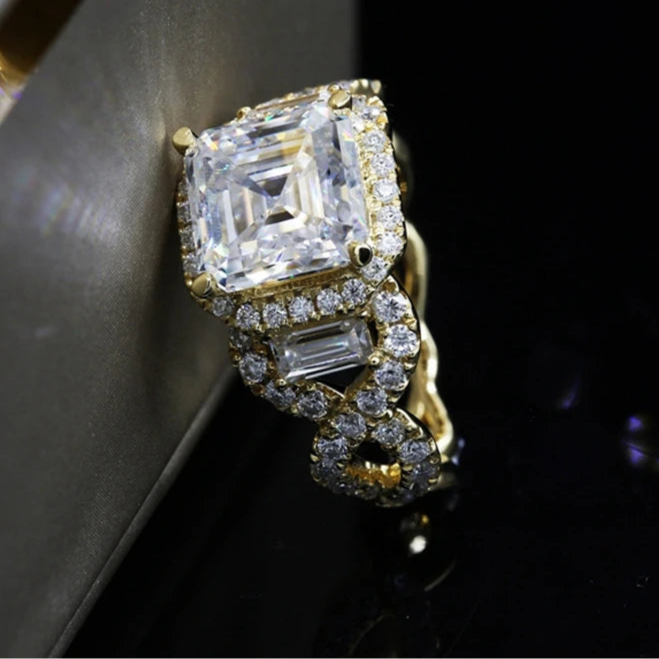 ICED OUT MOISSANITE "ASER" WEISSGOLD 925S SILVER RING - ICERAIN JEWELRY