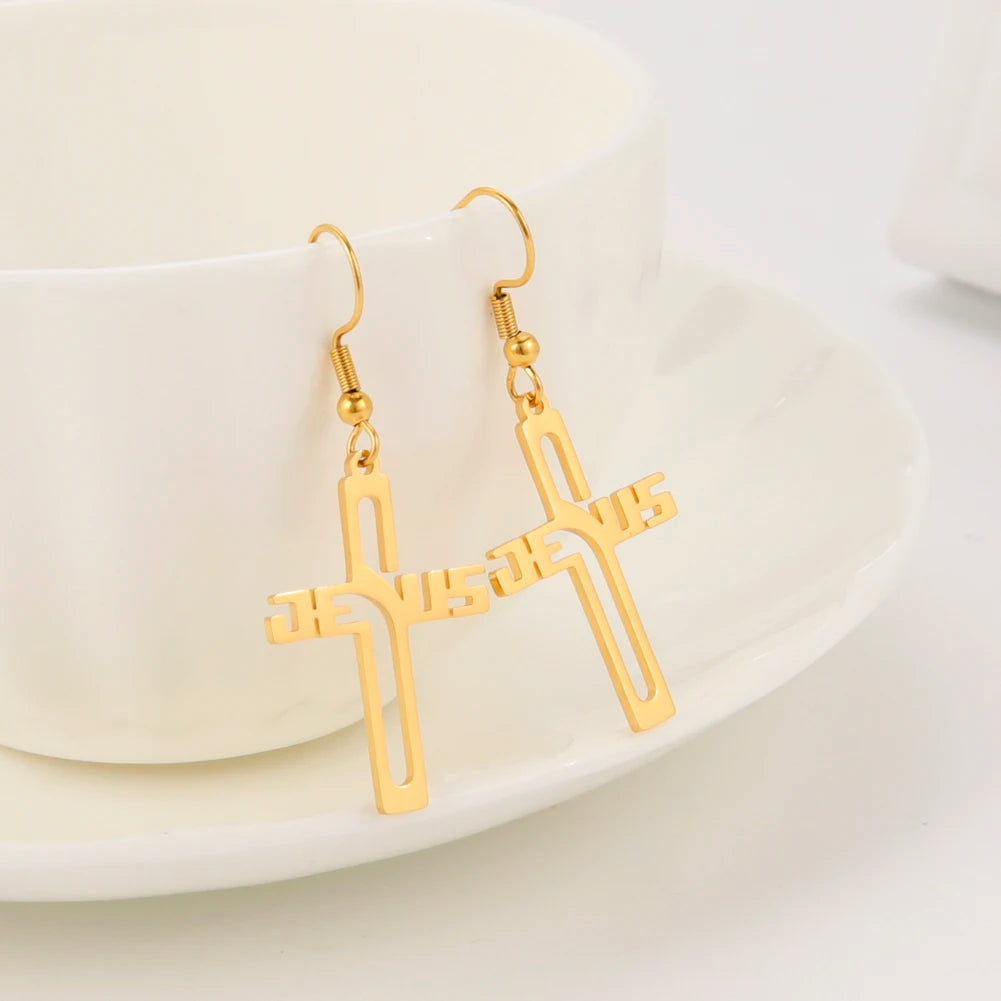 EDELSTAHL "JESUS" OHRRINGE - ICERAIN JEWELRY