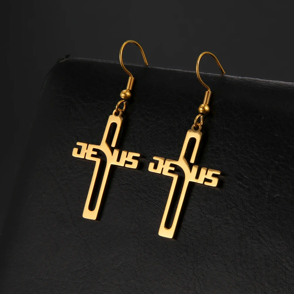 EDELSTAHL "JESUS" OHRRINGE - ICERAIN JEWELRY