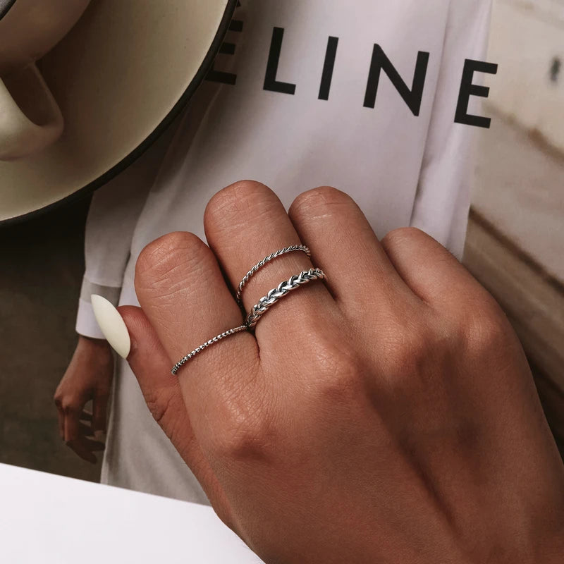 925S SILVER "ROPE" RING - ICERAIN JEWELRY