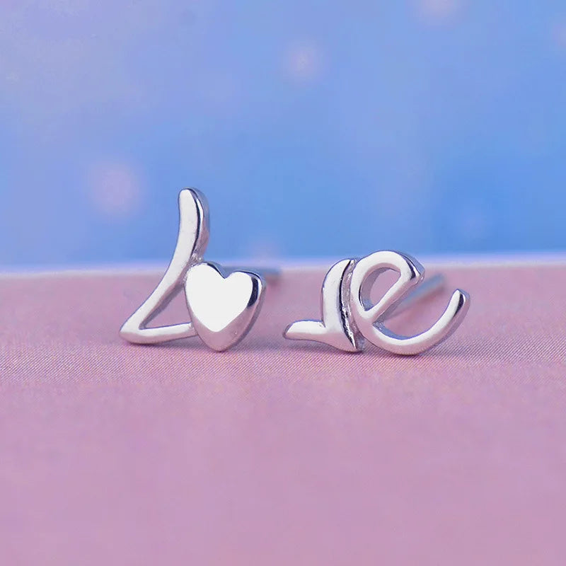 925S SILVER "LOVE" OHRRINGE - ICERAIN JEWELRY