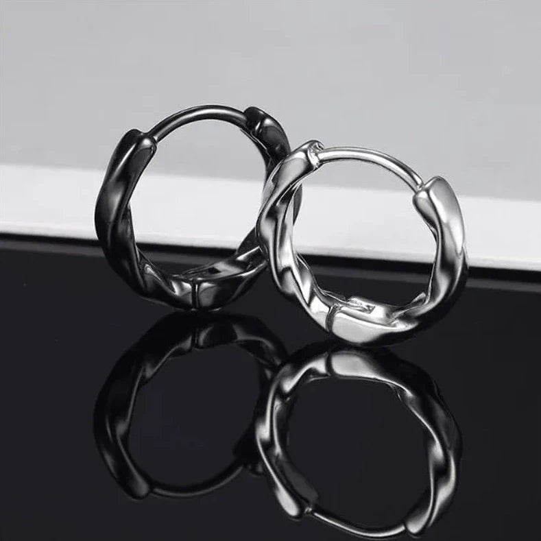 925S SILVER "BLACK WAVE" OHRRINGE - ICERAIN JEWELRY