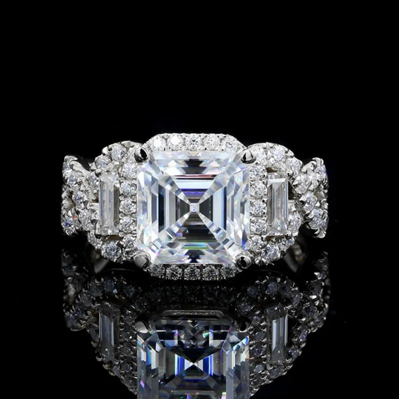 ICED OUT MOISSANITE "ASER" WEISSGOLD 925S SILVER RING - ICERAIN JEWELRY