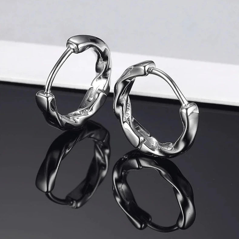 925S SILVER "SILVER WAVE" OHRRINGE - ICERAIN JEWELRY