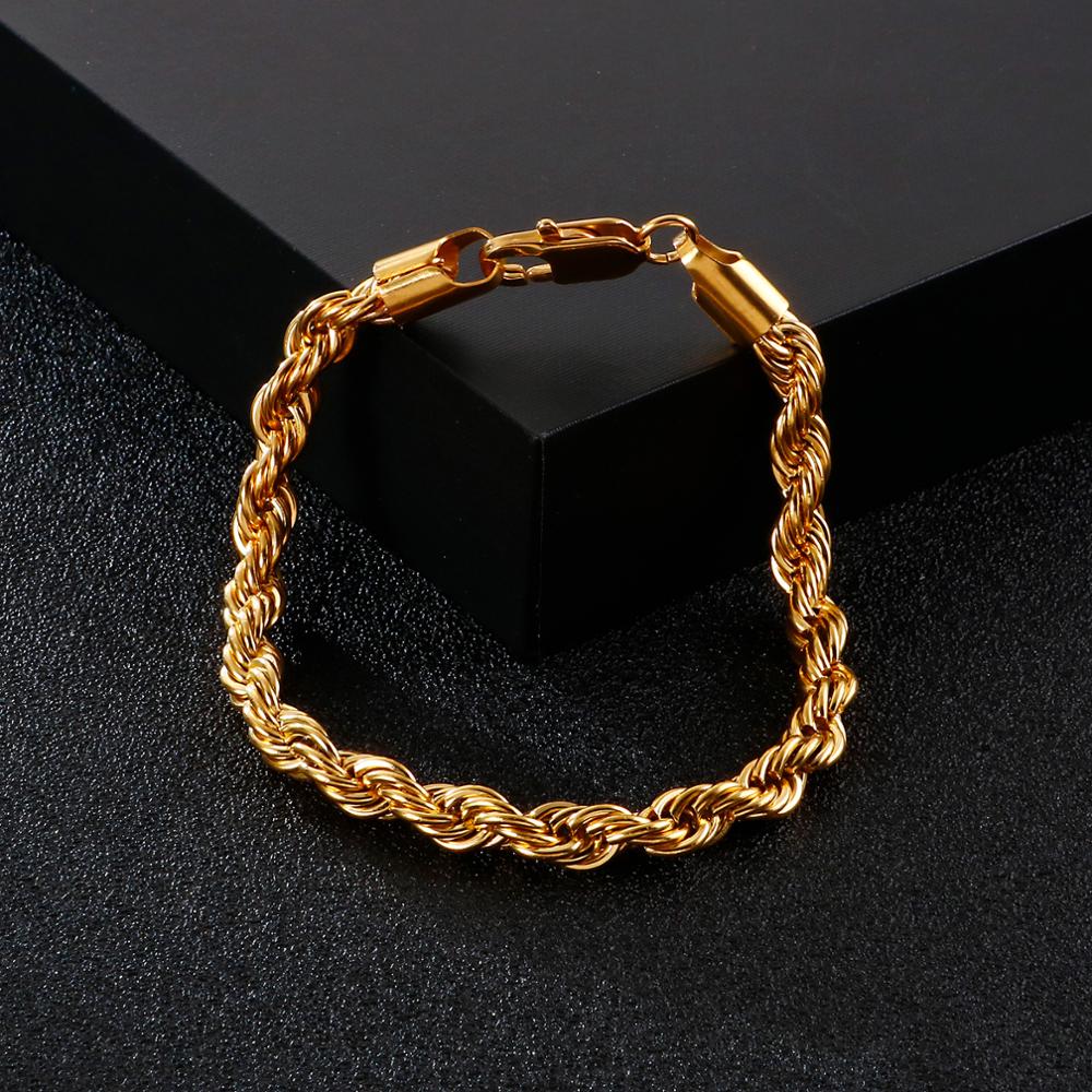 SALE | EDELSTAHL 3MM 20CM "GOLD ROPE" ARMBAND - ICERAIN JEWELRY