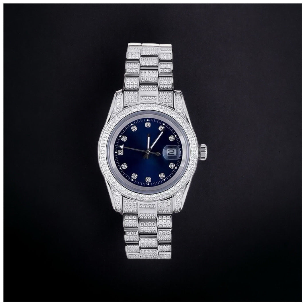ICED OUT 44MM "COSAFIMA" 12K WEISSGOLD UHR - ICERAIN JEWELRY