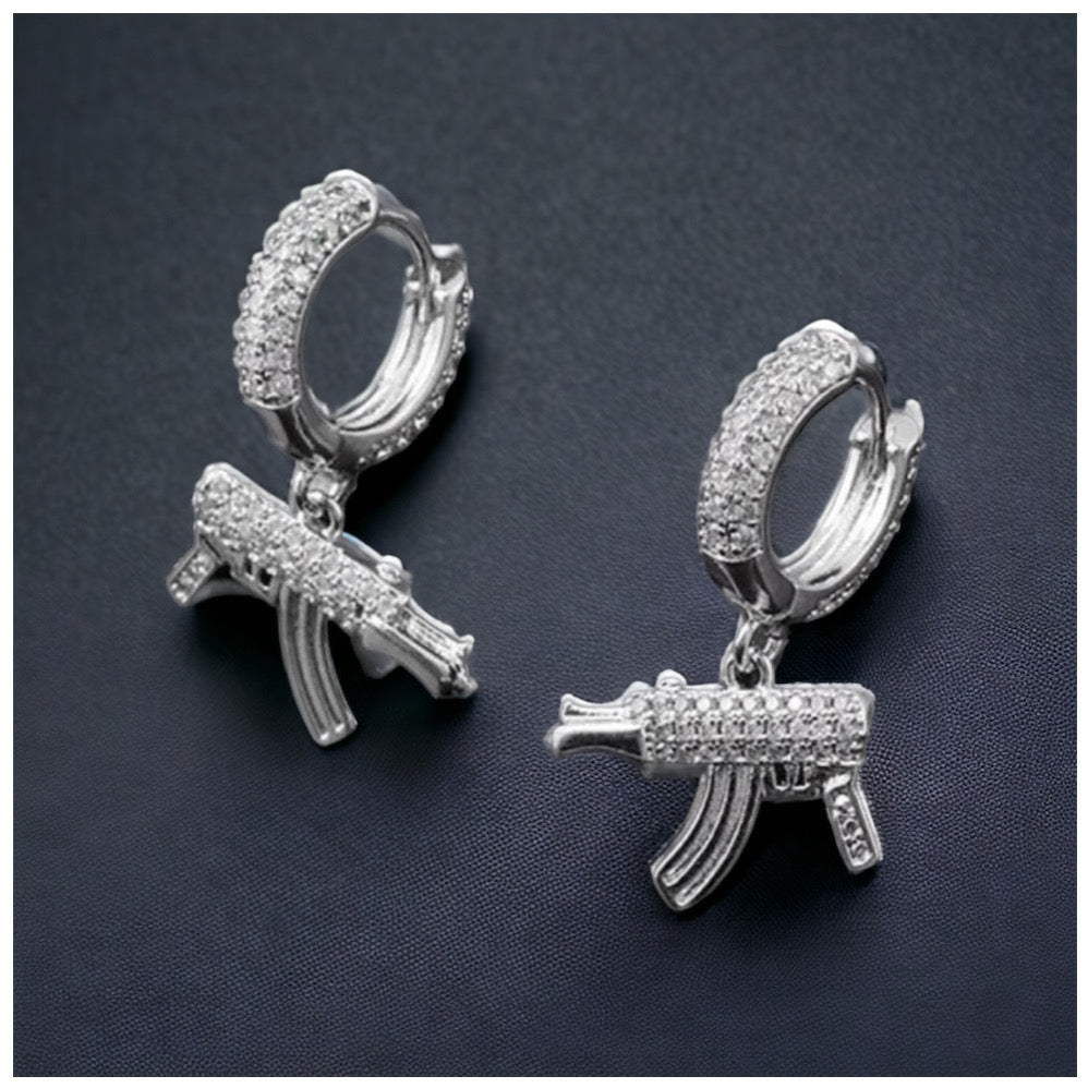 ICED OUT "SILVER WEAPON" OHRRINGE - ICERAIN JEWELRY