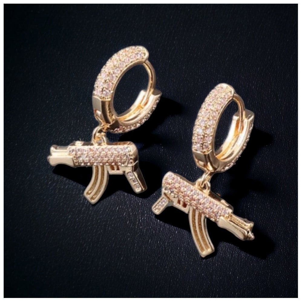 ICED OUT "GOLD WEAPON" OHRRINGE - ICERAIN JEWELRY