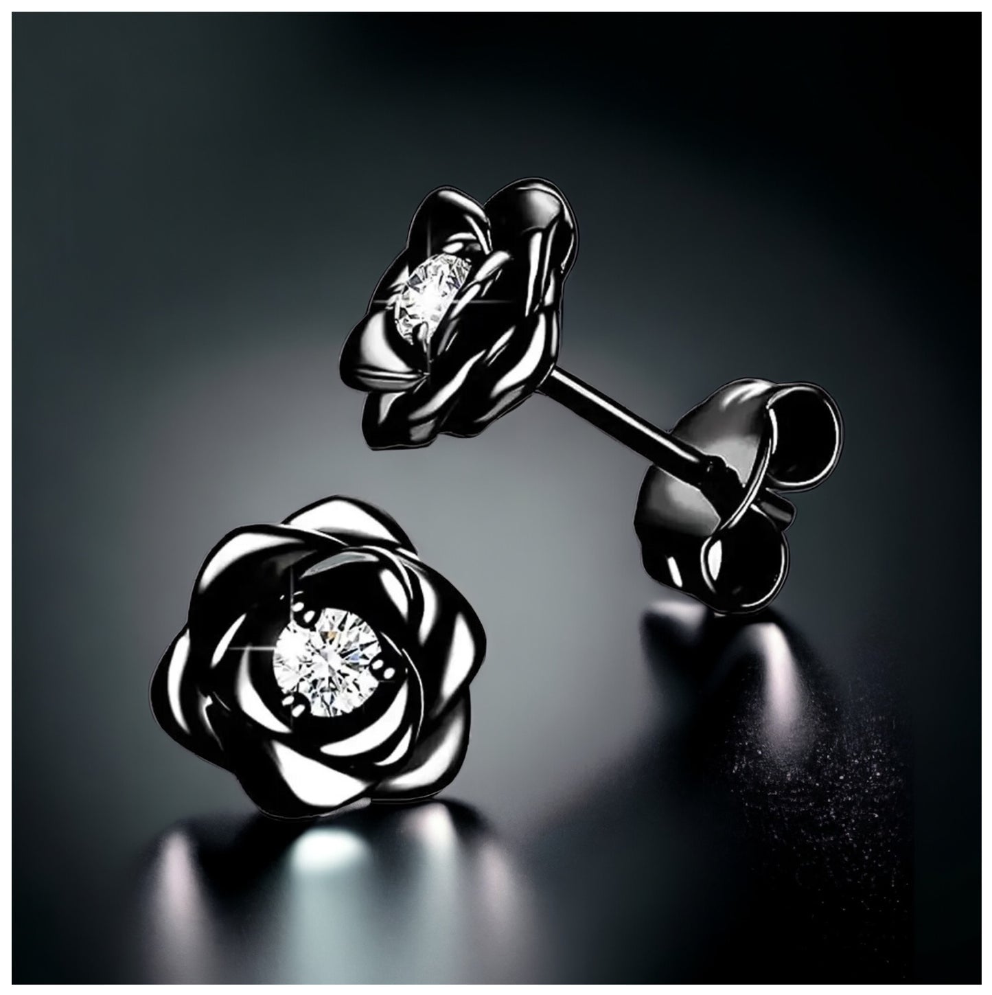 ICED OUT "BLACK ROSE" OHRRINGE - ICERAIN JEWELRY