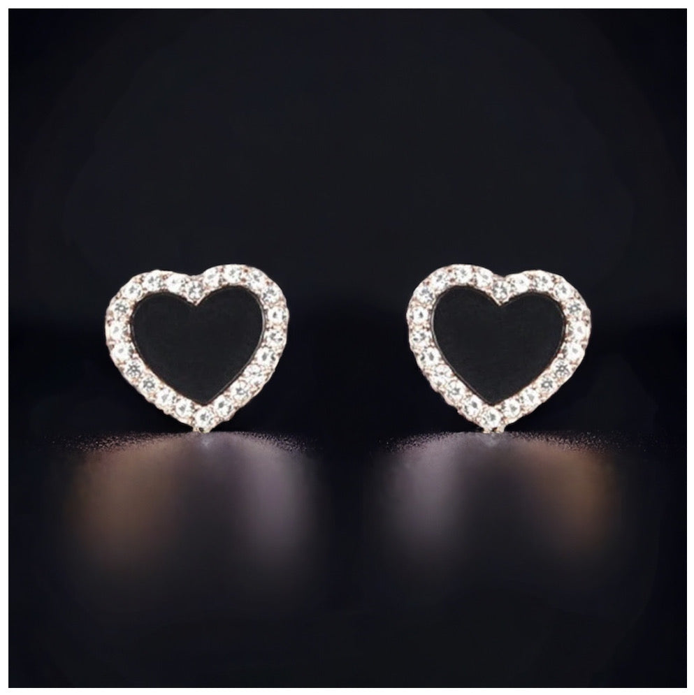 ICED OUT "BLACK HEART" OHRRINGE - ICERAIN JEWELRY