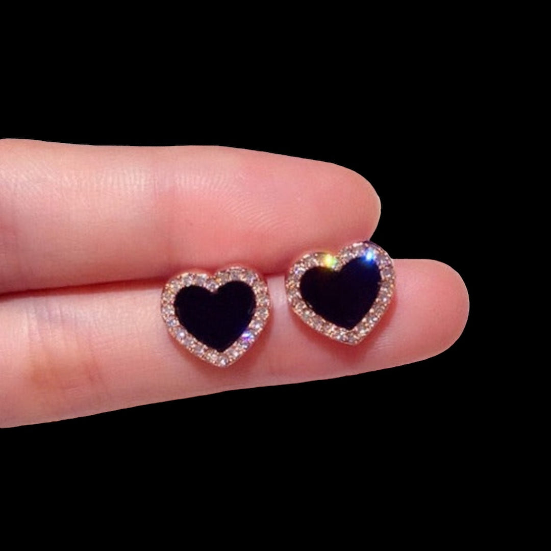 ICED OUT "BLACK HEART" OHRRINGE - ICERAIN JEWELRY