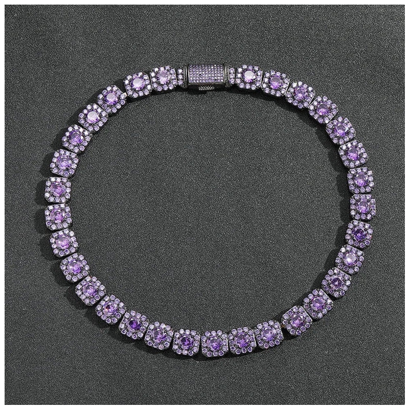 ICED OUT 12MM "PURPLE CHARM" KETTE - ICERAIN JEWELRY