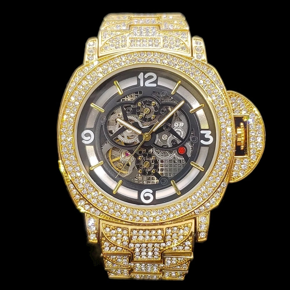 ICED OUT AUTOMATIK "SCHELETRO V4" UHR - ICERAIN JEWELRY