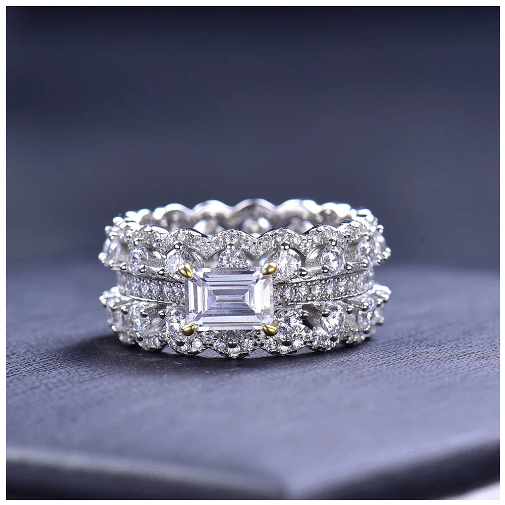 ICED OUT MOISSANITE "FLESH" WEISSGOLD 925S SILVER RING - ICERAIN JEWELRY