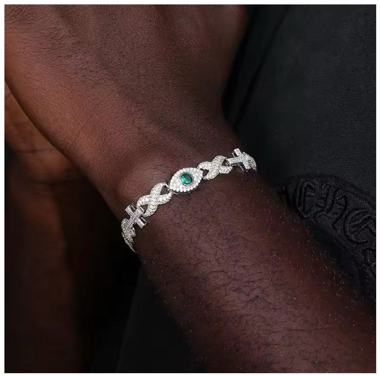 ICED OUT MOISSANITE 10MM "COLLABO" WEISSGOLD 925S SILVER ARMBAND - ICERAIN JEWELRY