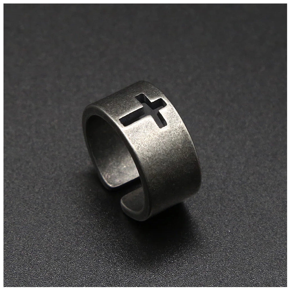 EDELSTAHL "CROSS V5" RING - ICERAIN JEWELRY