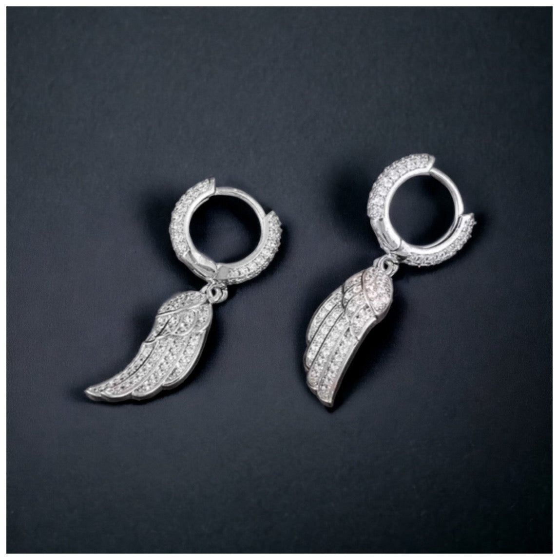 ICED OUT "SILVER ANGEL WINGS" OHRRINGE - ICERAIN JEWELRY