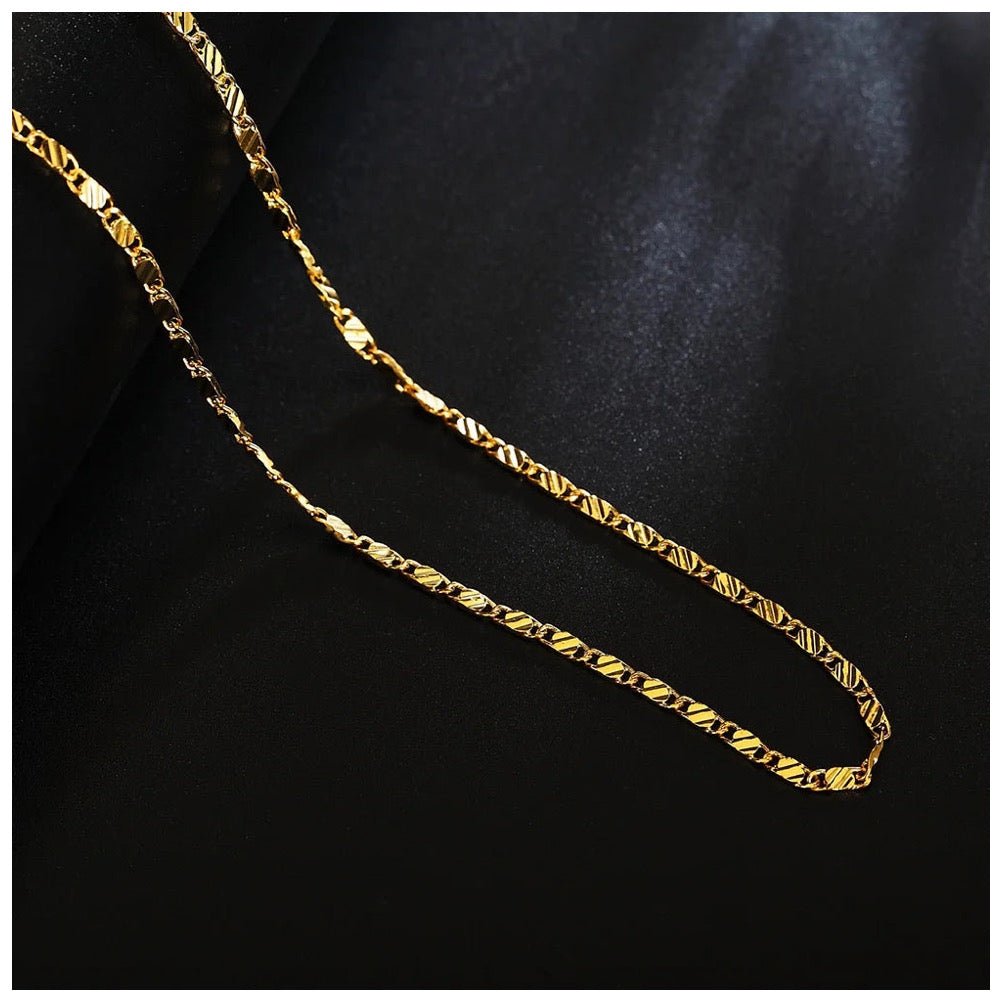 925S SILVER 2MM "GOLD CLAVICLE" KETTE - ICERAIN JEWELRY