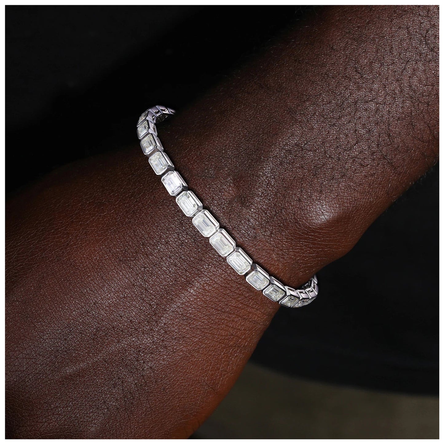 ICED OUT 5MM MOISSANITE "BANGLES" WEISSGOLD 925S SILVER ARMBAND - ICERAIN JEWELRY