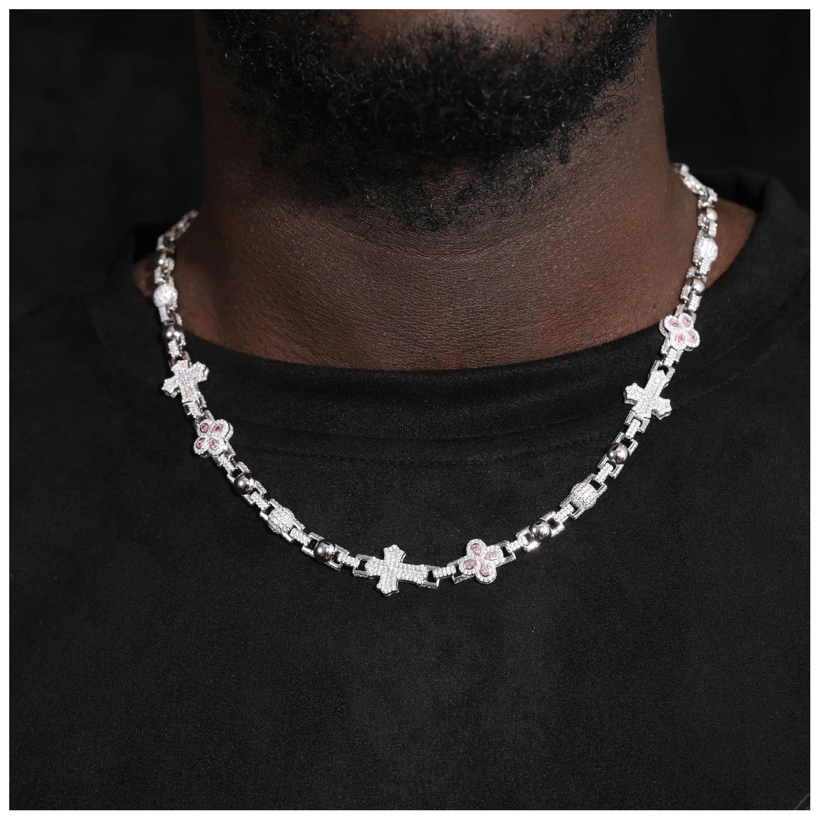 ICED OUT MOISSANITE "CROSS COLLABO" WEISSGOLD 925S SILVER KETTE - ICERAIN JEWELRY