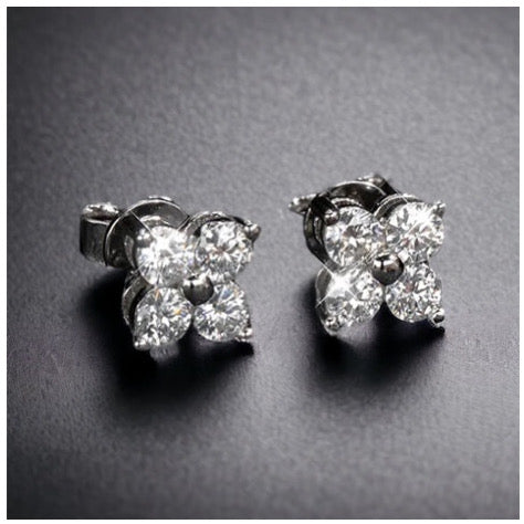 ICED OUT MOISSANITE "DOVETI" WEISSGOLD 925S SILVER OHRRINGE - ICERAIN JEWELRY