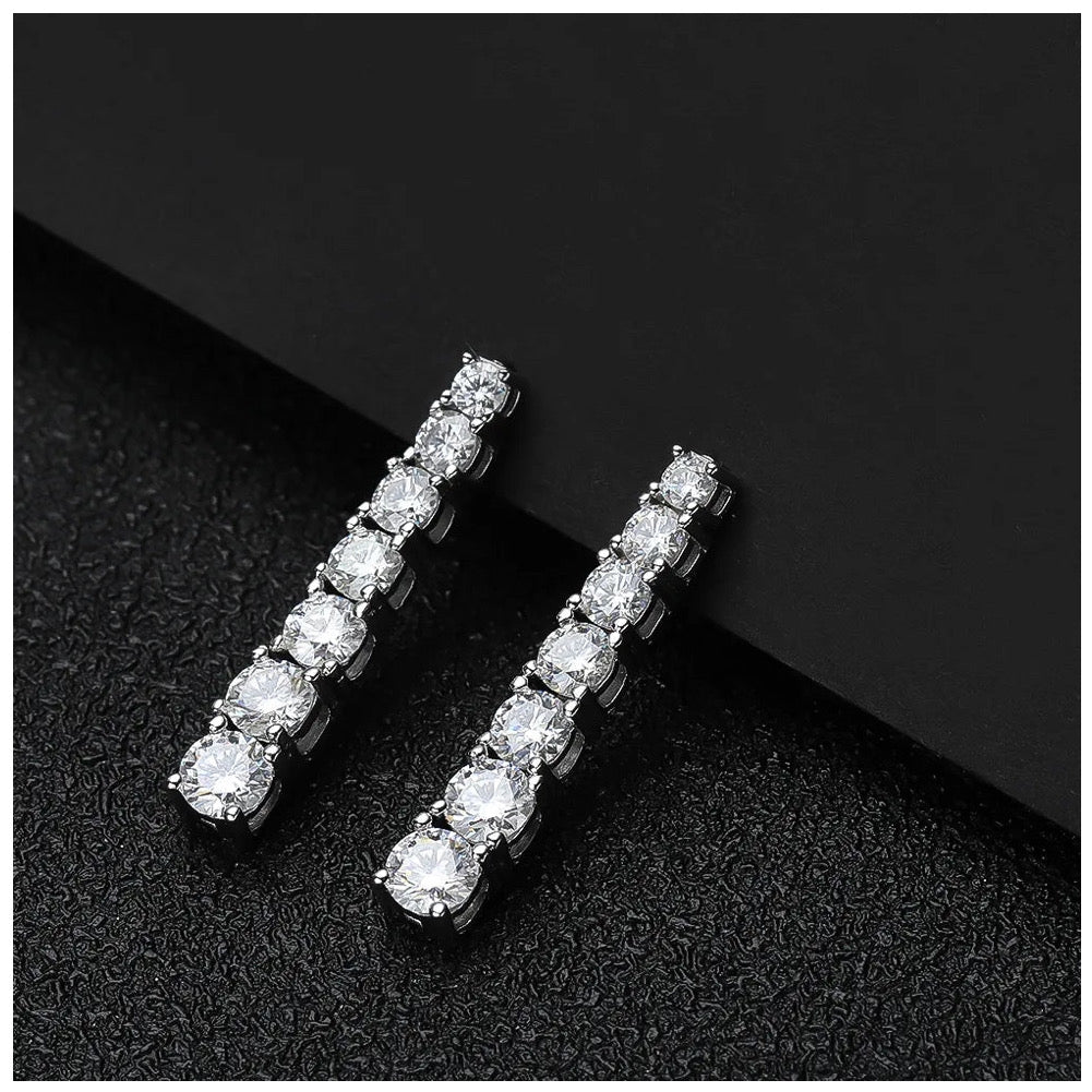ICED OUT MOISSANITE "LOGILO" WEISSGOLD 925S SILVER OHRRINGE - ICERAIN JEWELRY