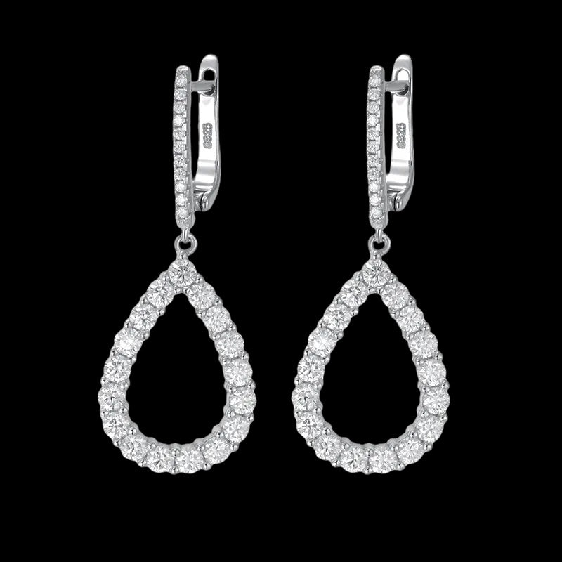 ICED OUT MOISSANITE "LACRIMA" WEISSGOLD 925S SILVER OHRRINGE - ICERAIN JEWELRY