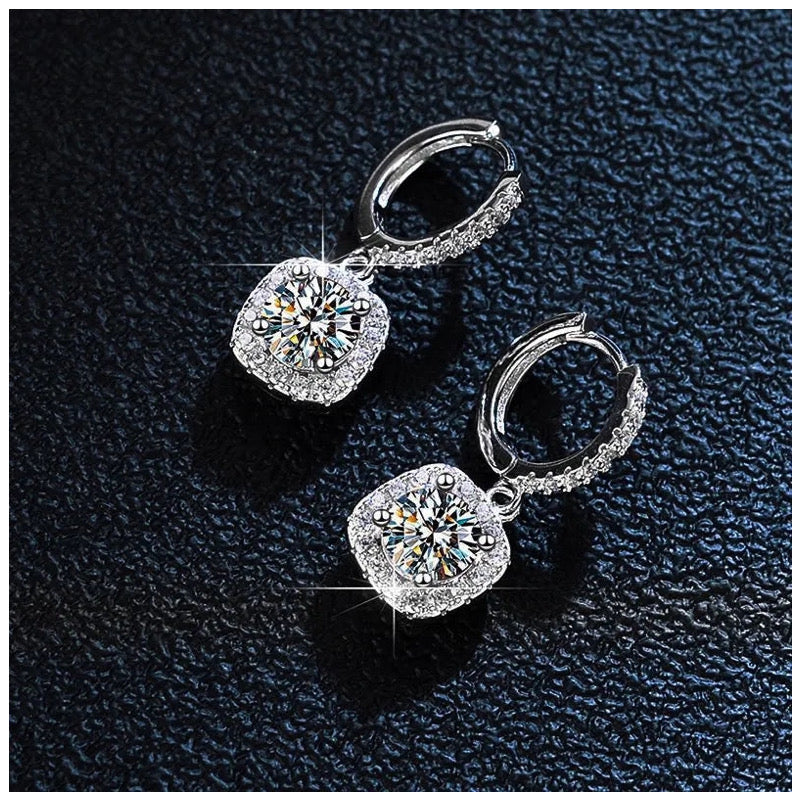 ICED OUT MOISSANITE "FANCY" WEISSGOLD 925S SILVER OHRRINGE - ICERAIN JEWELRY